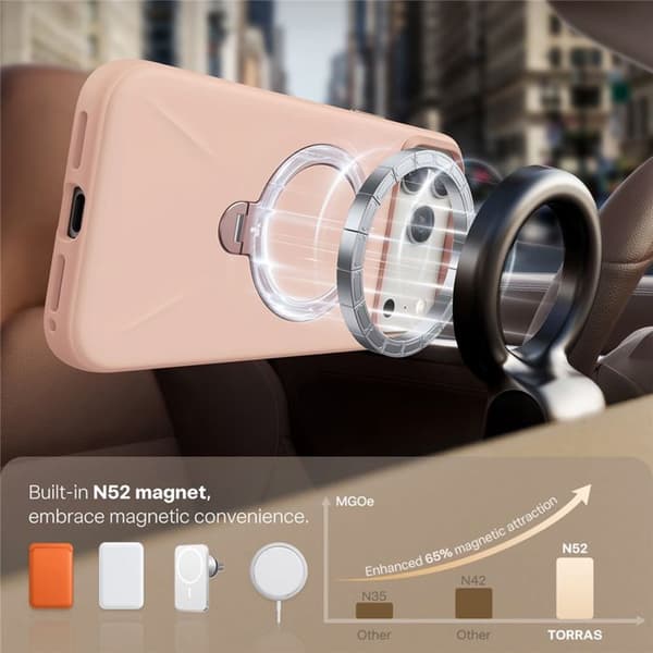 Coque Torras QPRO Silikonserie för iPhone 17 Pro - Rosa