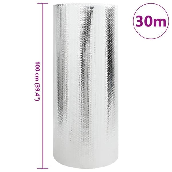 Värmereflekter - Cylindrisk - Silver - 1x30 m - Modern texturerad yta