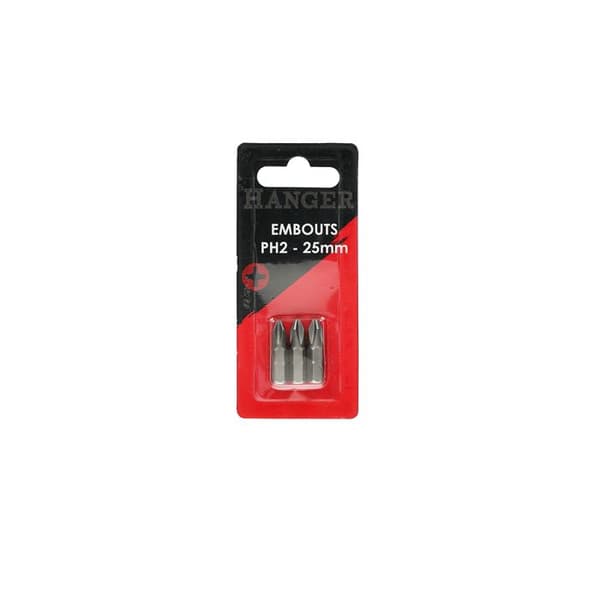 Förpackning med 50 PH2 25mm korsskruvbits - HANGER - 133019