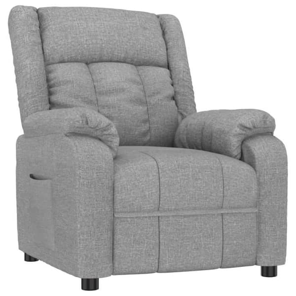 348108 vidaXL Recliner Grått Tyg