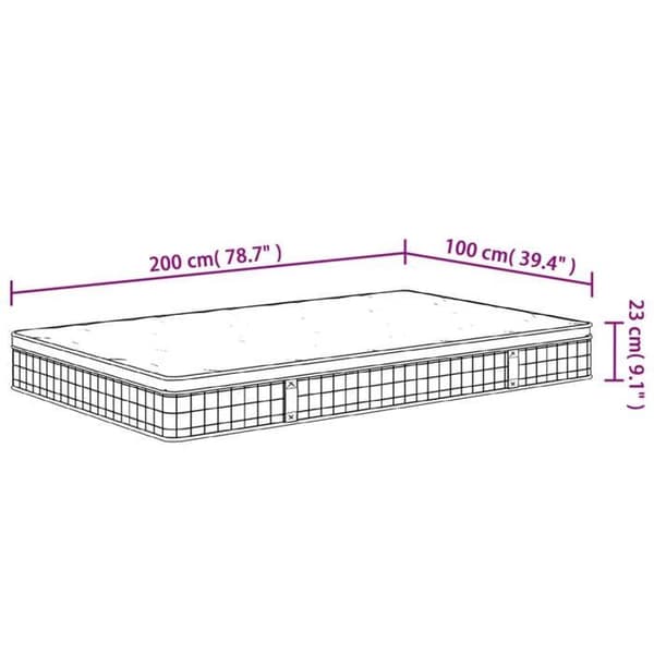 vidaXL Bonnell resårmadrass Medium 100x200 cm 372941