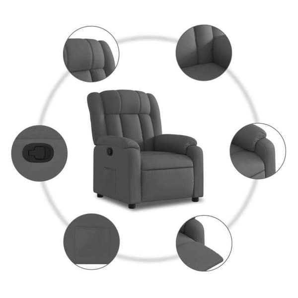 vidaXL Grå mörk tygfåtölj 3205773
