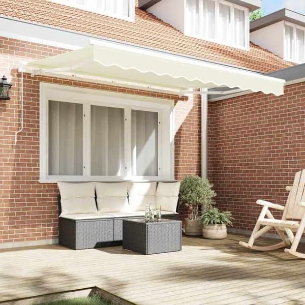 vidaXL Ersättningsduk för markis Creme 3,5 x 2 m Polyester 42000388