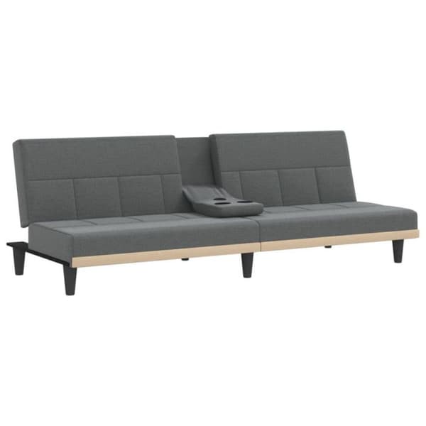 vidaXL Bäddsoffa med Mugghållare Mörkgrå Tyg, Dagsoffa, Bäddsoffa, Dagbädd, Bäddsoffa 351864