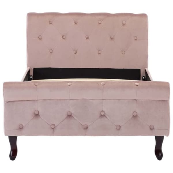 vidaXL Sängram utan madrass Rosa Sammet 90x200 cm 288564