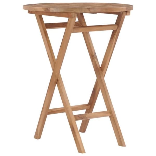 Hopfällbart runt trädgårdsbord - TEAK - 60 x 60 cm