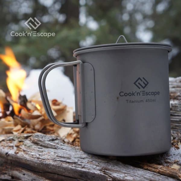 Campingkopp - Cook'n'escape CA2009 - 450 ml - Fällbar - Lätt och hållbar titan