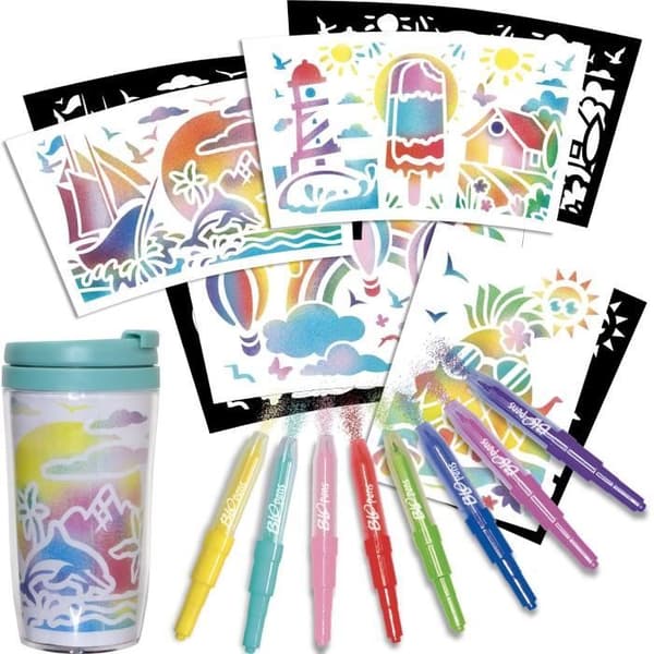 Blopens - LANSAY - Créa'mug - 9 schabloner - 1 mugg - Från 6 år