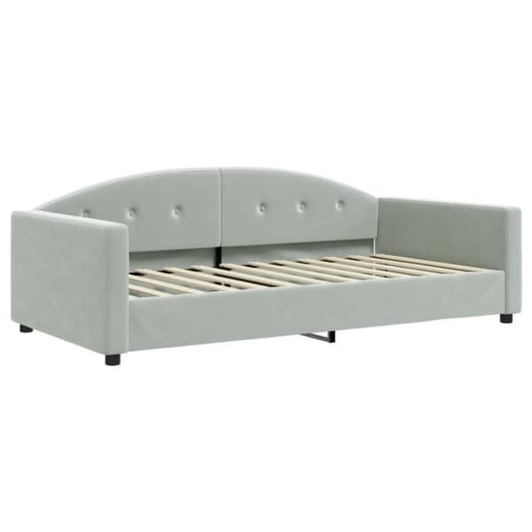 vidaXL Dagbädd Ljusgrå 100x200 cm Sammet 354143