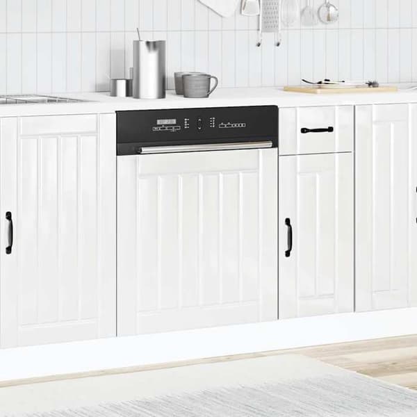 vidaXL Diskmaskinpanel Lucca vit glänsande ingenjörsträ 853899