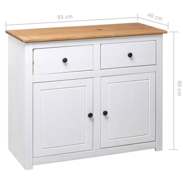vidaXL sideboard Vit 93x40x80 cm Pine Panama Range 282699