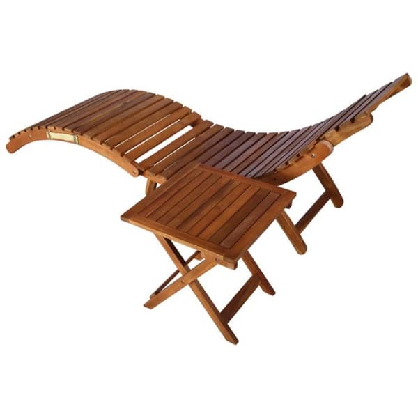 vidaXL Solstol med bord Solid Acacia Wood Brown
