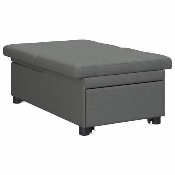 Mörkgrå Sängsoffa 194 x 67 x 37 cm tyg