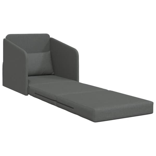 Soffa Utdragbar 2 i 1 Mörkgrå 65x80x83 cm Tyg