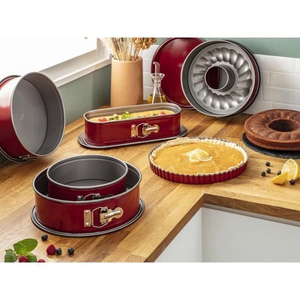 TEFAL Delibake Springform 27 cm, Kolstål, Easy Release, Röd J1641414