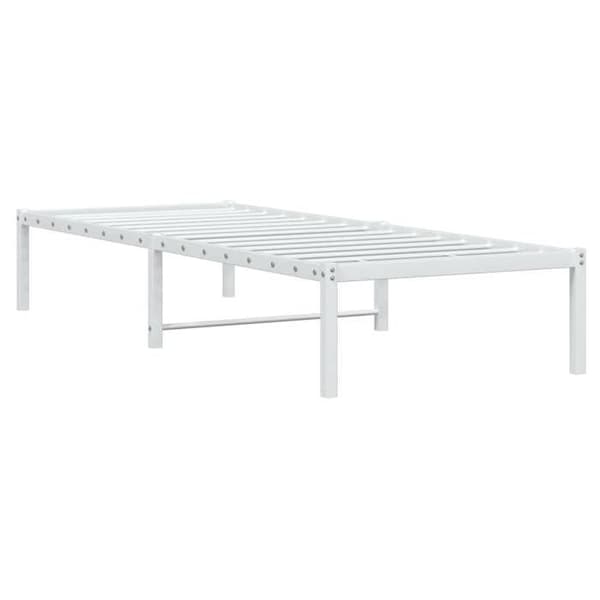 vidaXL Sängstomme Metall Vit 75x190 cm 373663