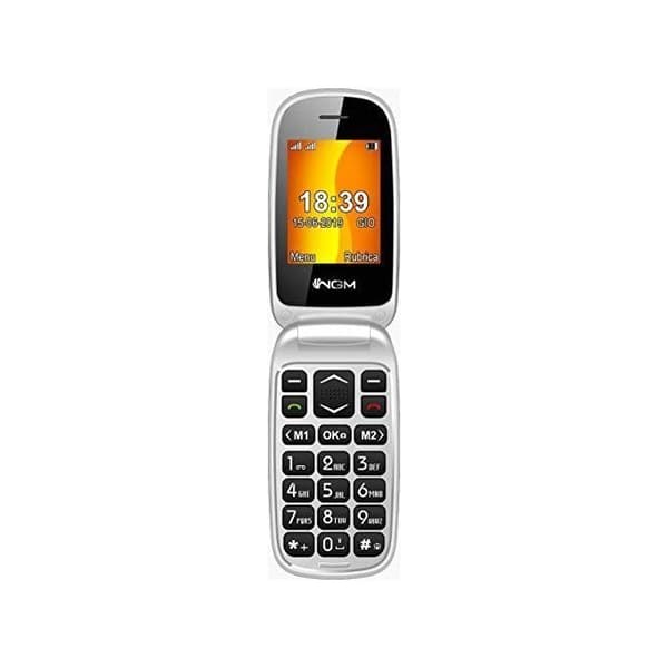 ngm Facile Loop 2.4" stora knappar Bluetooth Dual sim Grå Silver Italien Senior Telefon