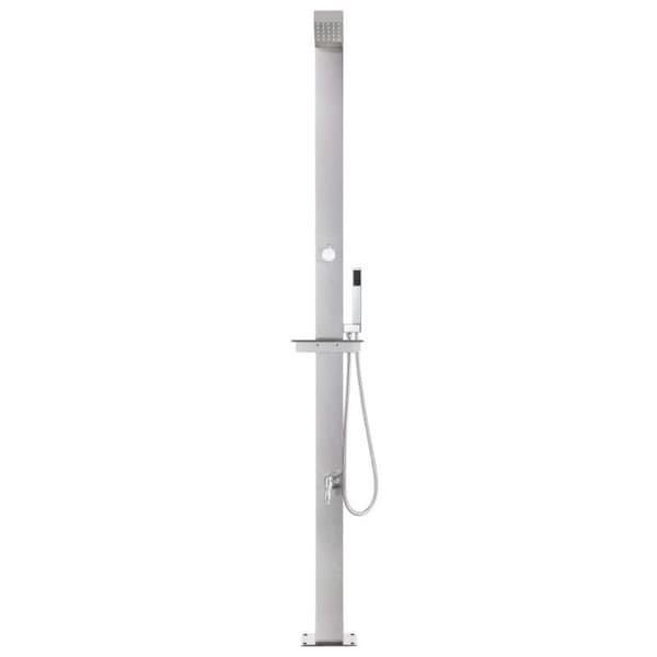 vidaXL Trädgårdsdusch 220 cm Rostfritt stål