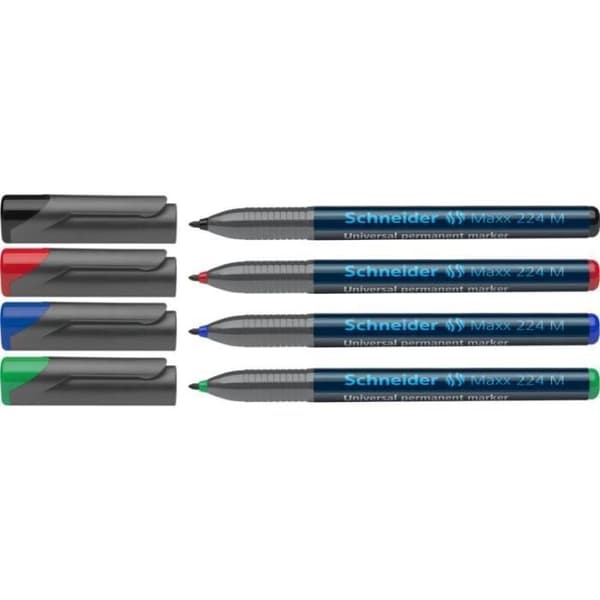 Permanent marker - SCHNEIDER - Maxx 224 - Paket med 4 - Oföränderlig - Opaque