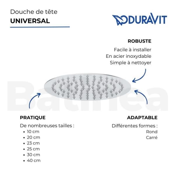 DURAVIT Universal rund takdusch 30 cm krom
