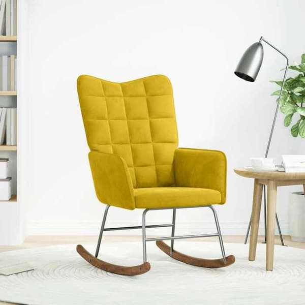 vidaXL Gungstol Gul Sammet 4016839