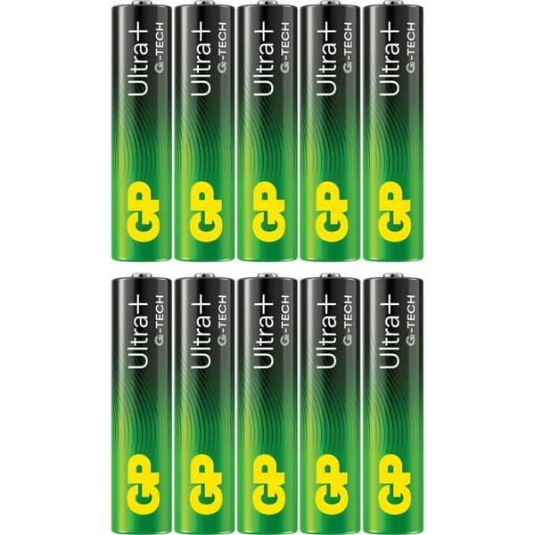 Alkaliska batterier - GP BATTERIES - Ultra Plus - AAA (LR03) - 1,5V - 10-pack
