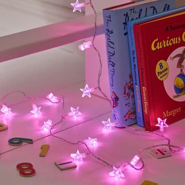 30 rosa LED-stjärnor Fairy Lights