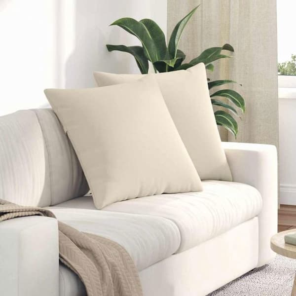 Coussin Vidaxl Soffkuddar 2 st Beige 80 x 80 cm tyg