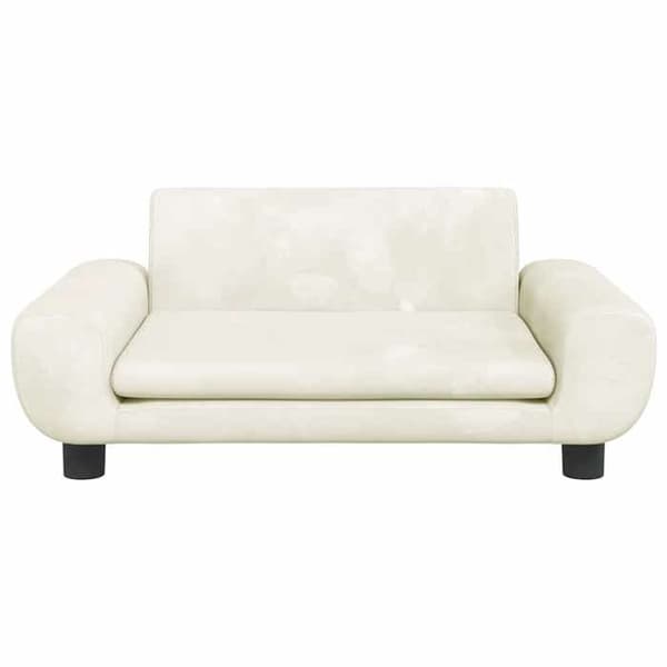 vidaXL Barnsoffa creme 70x45x33 cm sammet, mini soffa, mini soffa-stol, mini soffa för barn, soffa 3196392