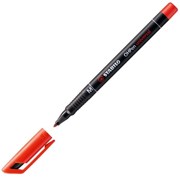 Filtpenna - OHPen - Permanent - Medium spets - Röd - Oföränderlig