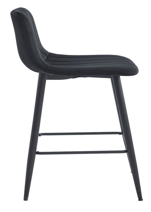 MADAME MEUBLE | Barstol POZZA | Ergonomisk Design | SVART Sammet