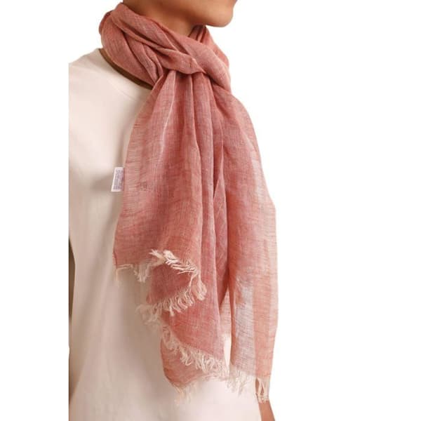 Sjal - Chèche Prettystern - 100% lin - Prickig - Rosa