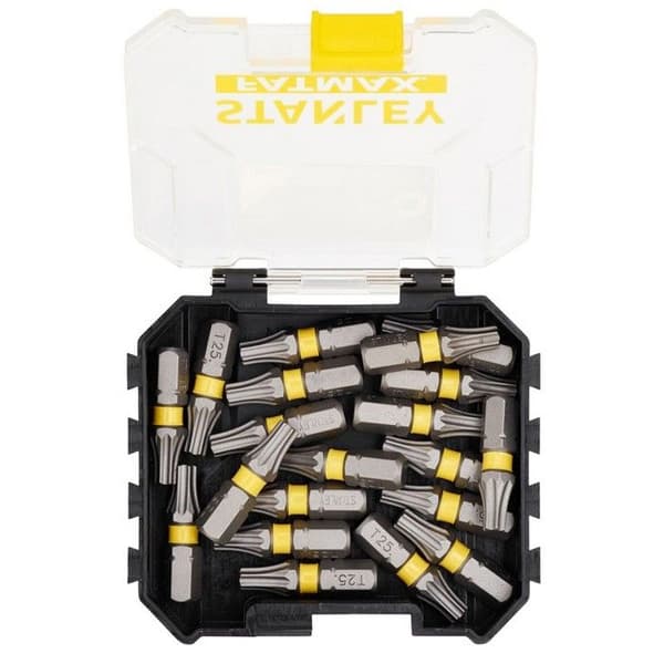 Set med bitar - STANLEY - T25 - 25 mm - 20 delar - Forgad Torx