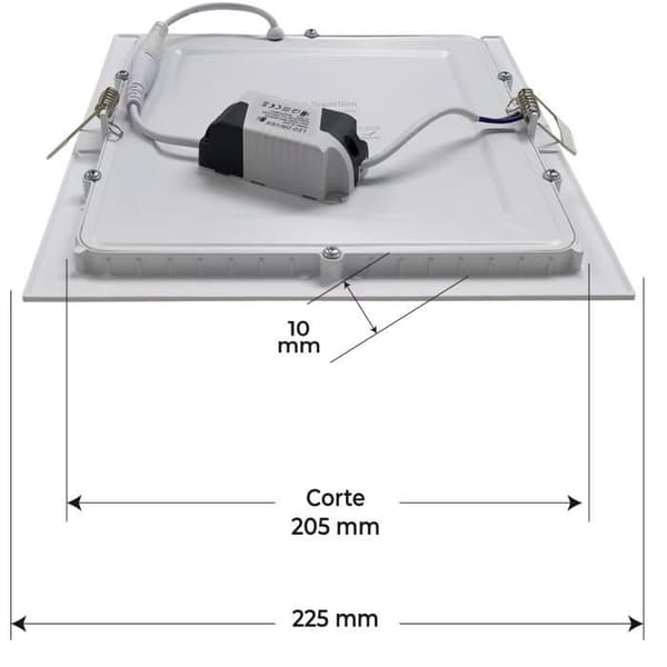Platt LED-panel 20W 1800LM Skärning 205mm Kallvit 6500K - Pack 2.