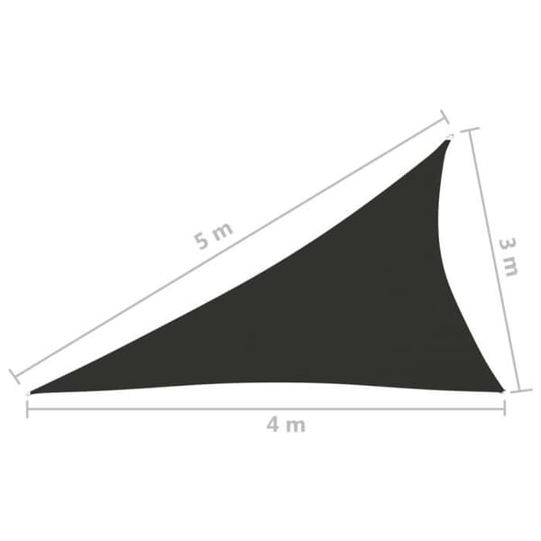 vidaXL Parasol Sail Triangulär Oxford Tyg 3x4x5 m Antracit