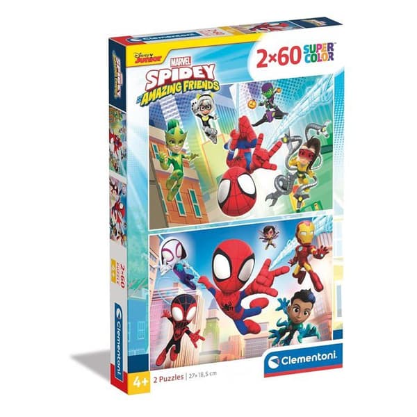 Pussel - CLEMENTONI - Marvel Spidey - 2x60 bitar - Ekologisk - Från 4 år