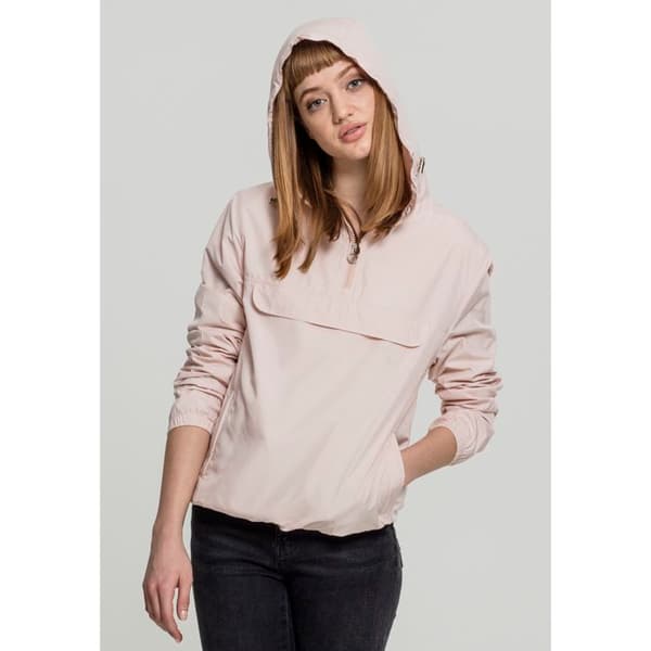 Pull over dam - URBAN CLASSICS - Basic - Rose flash - Med huva - Vuxen