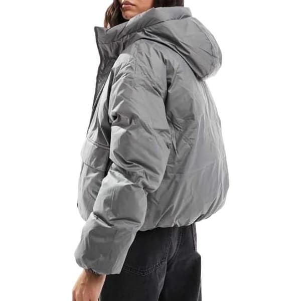 Grå Doudoune Dam Converse Syntetisk Puffer