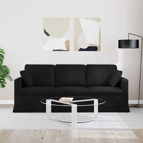 Svart Soffa 198 x 78 x 80 cm Sammet