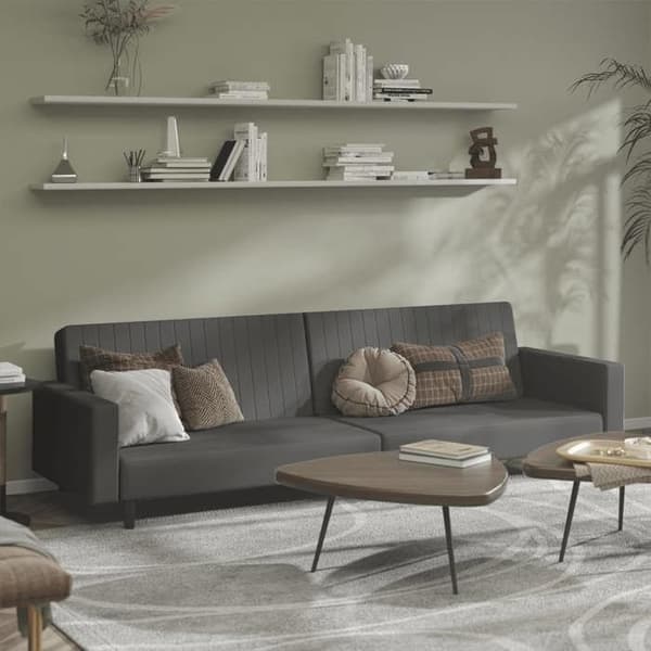 vidaXL 2-sits bäddsoffa mörkgrå sammet 375938