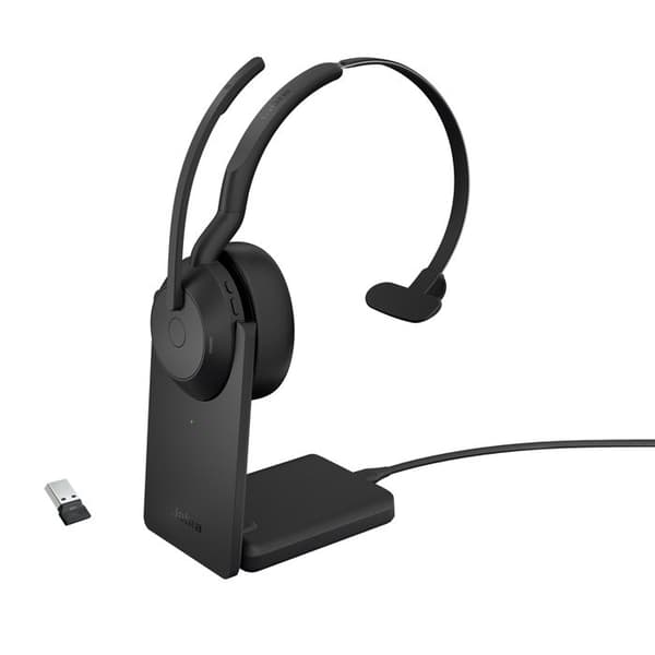Hörlurar - JABRA - Evolve2 55 - Trådlös - Aktiv brusreducering - USB