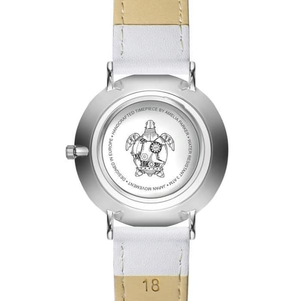 Amelia Parker Capsule Grey dam läderklocka - grå/vit - 38 mm