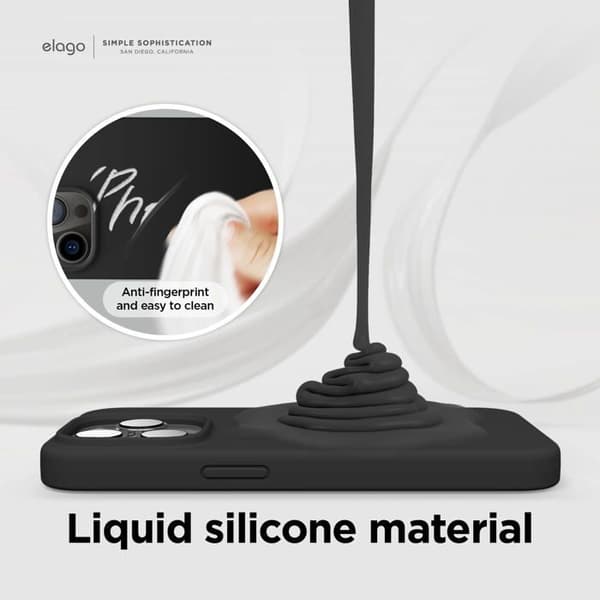 Elago Premium silikonfodral iPhone 14 Pro Max (MagSafe) - Svart ES14SC67PRO-BK