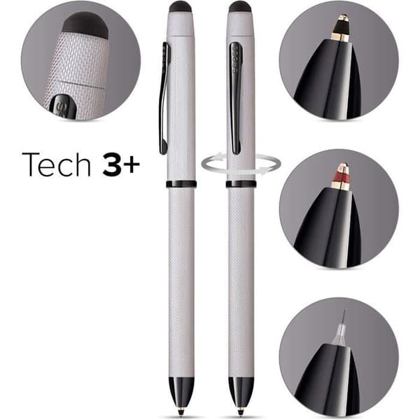 Multifunktionspenna - CROSS - Tech3+ - Krom PVD - Stylus - Min 0.5mm