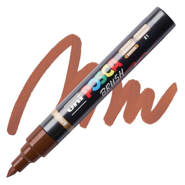 POSCA-markör - Brun - Penselspets - PC5BR - Alla ytor