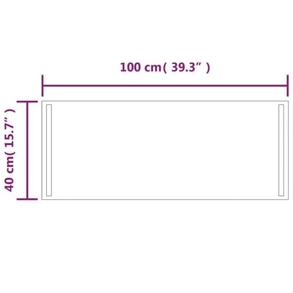 vidaXL LED Badrumsspegel 40x100 cm 3154070