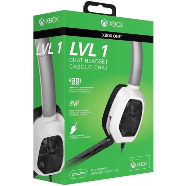 PDP Wired Headset LVL 1 Camo White för Xbox One