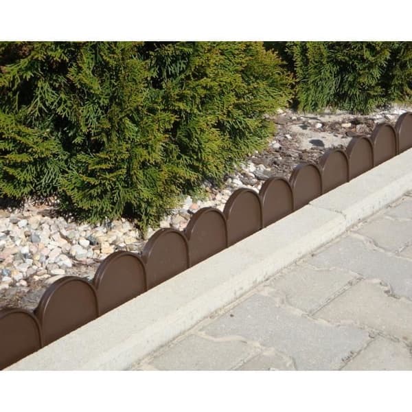 Trädgårdskant - PROSPERPLAST - IKRA - Längd 10m - Höjd 165mm - Mörkbrun