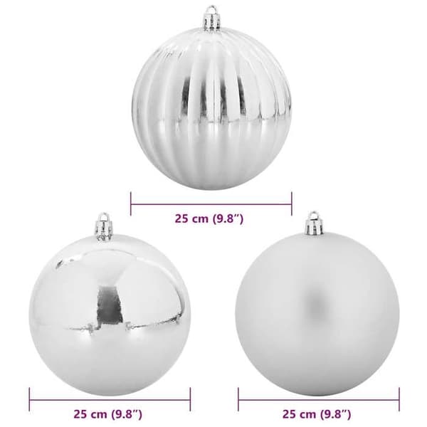 Julgrupp - VIDAXL - 42018876 - 3 delar - Ø 25 cm - Silver