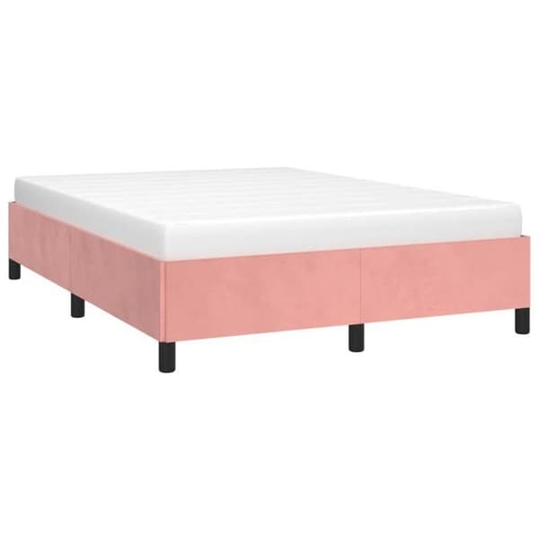 vidaXL Sängram utan madrass rosa 140x200 cm sammet 347329